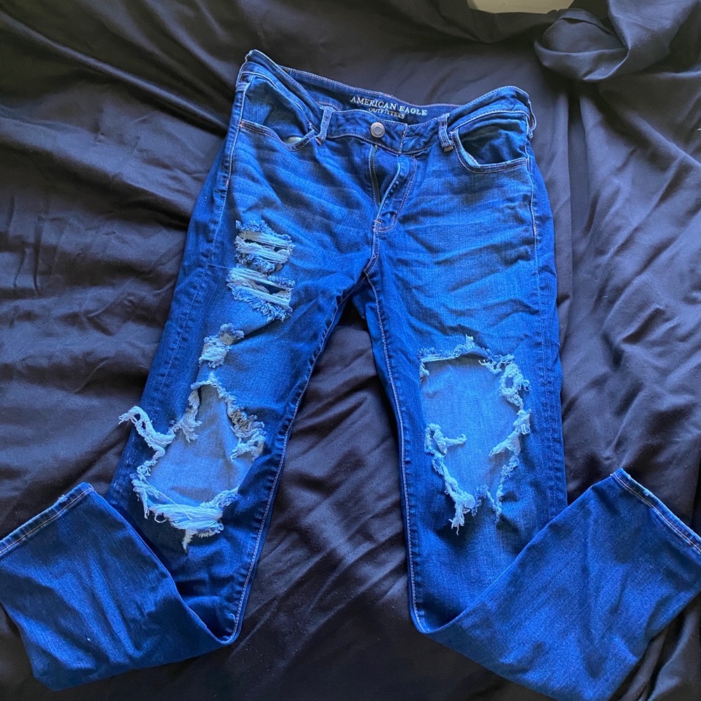 American Eagle Blue Ripped Jeans